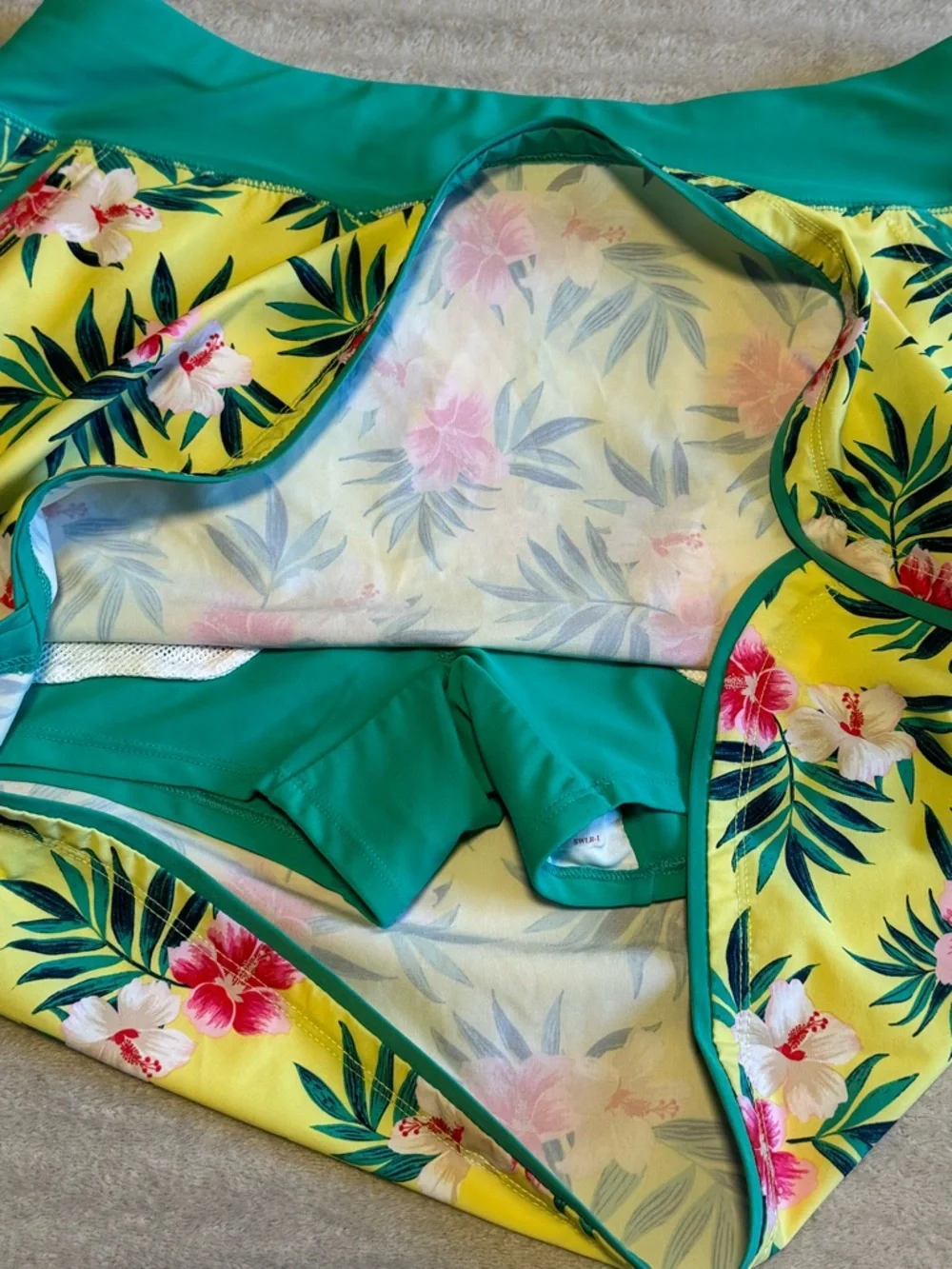 Women's Lands' End Quick Dry Board Skort Swim Skirt tropical 8 - Picture 2 of 6